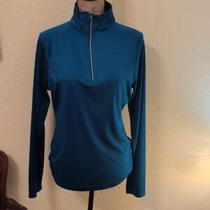 Danskin Teal Long Sleeve Top with Zip
